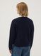 Maglia blu in lana elasticizzata scollo profondo a V regular fit_3