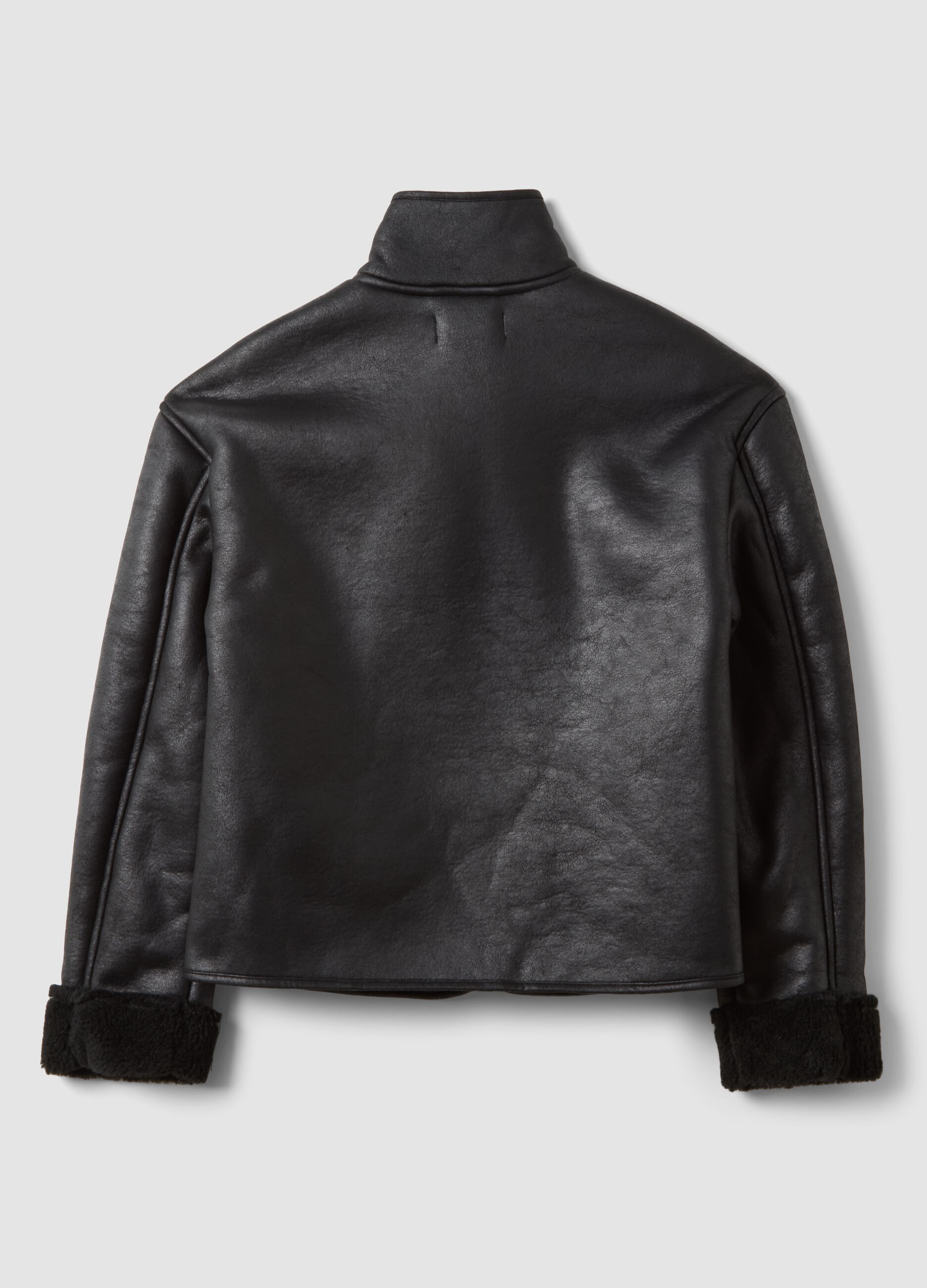 Black regular jacket with wide collar