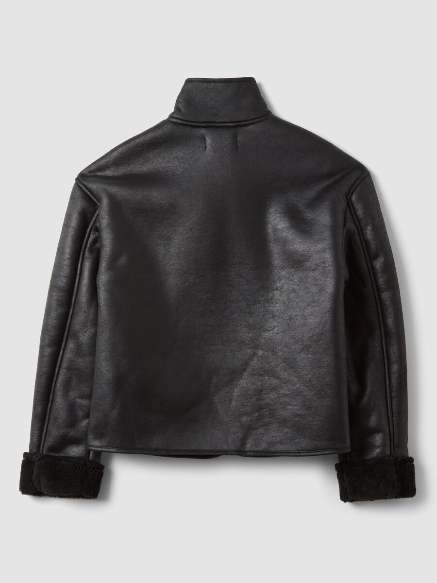 Black regular jacket with wide collar_6