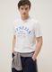 White pure cotton T-shirt with front print, regular fit_0