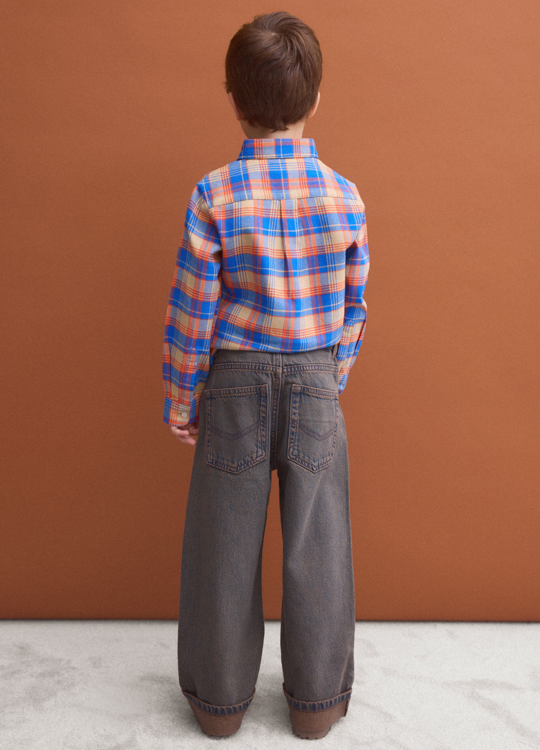 Grey pure cotton regular-fit jeans