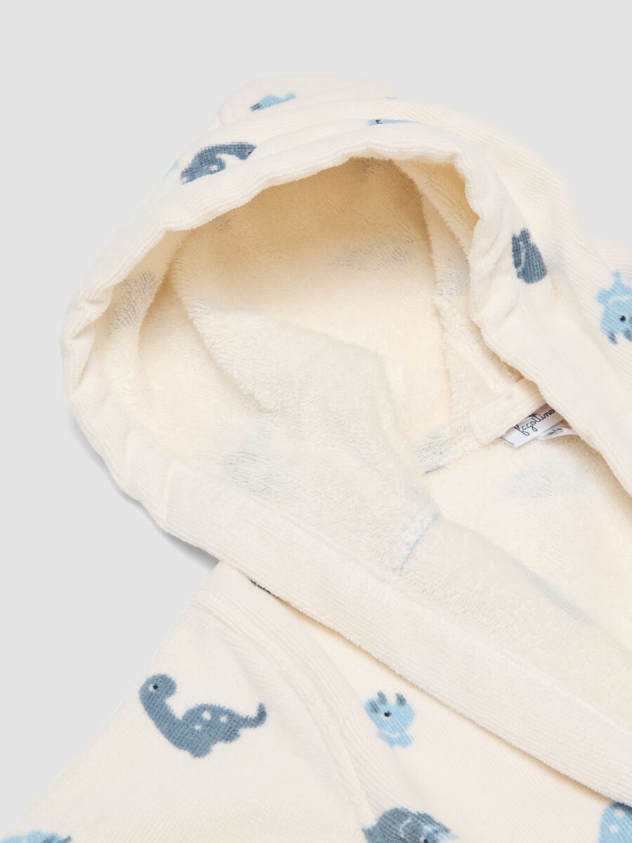 Beige hooded organic cotton bathrobe_2