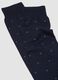 Blue stretch cotton long socks with polka dots_1