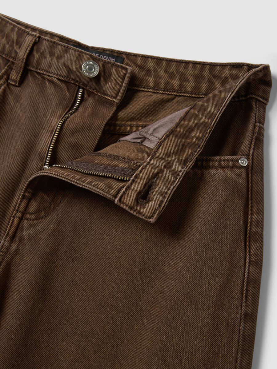 Brown pure cotton barrel-fit jeans_5