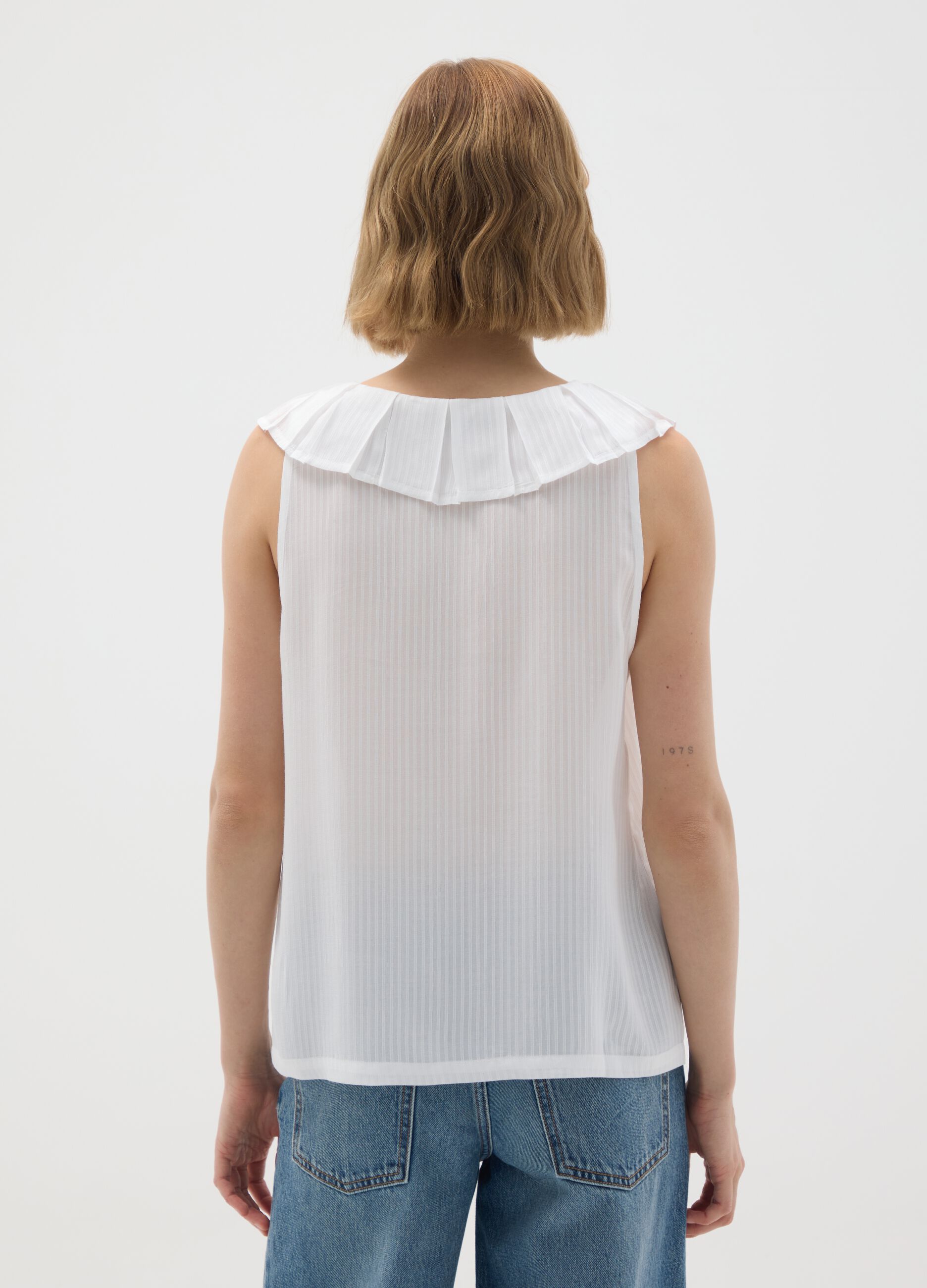 White Pure Viscose Oversized Blouse