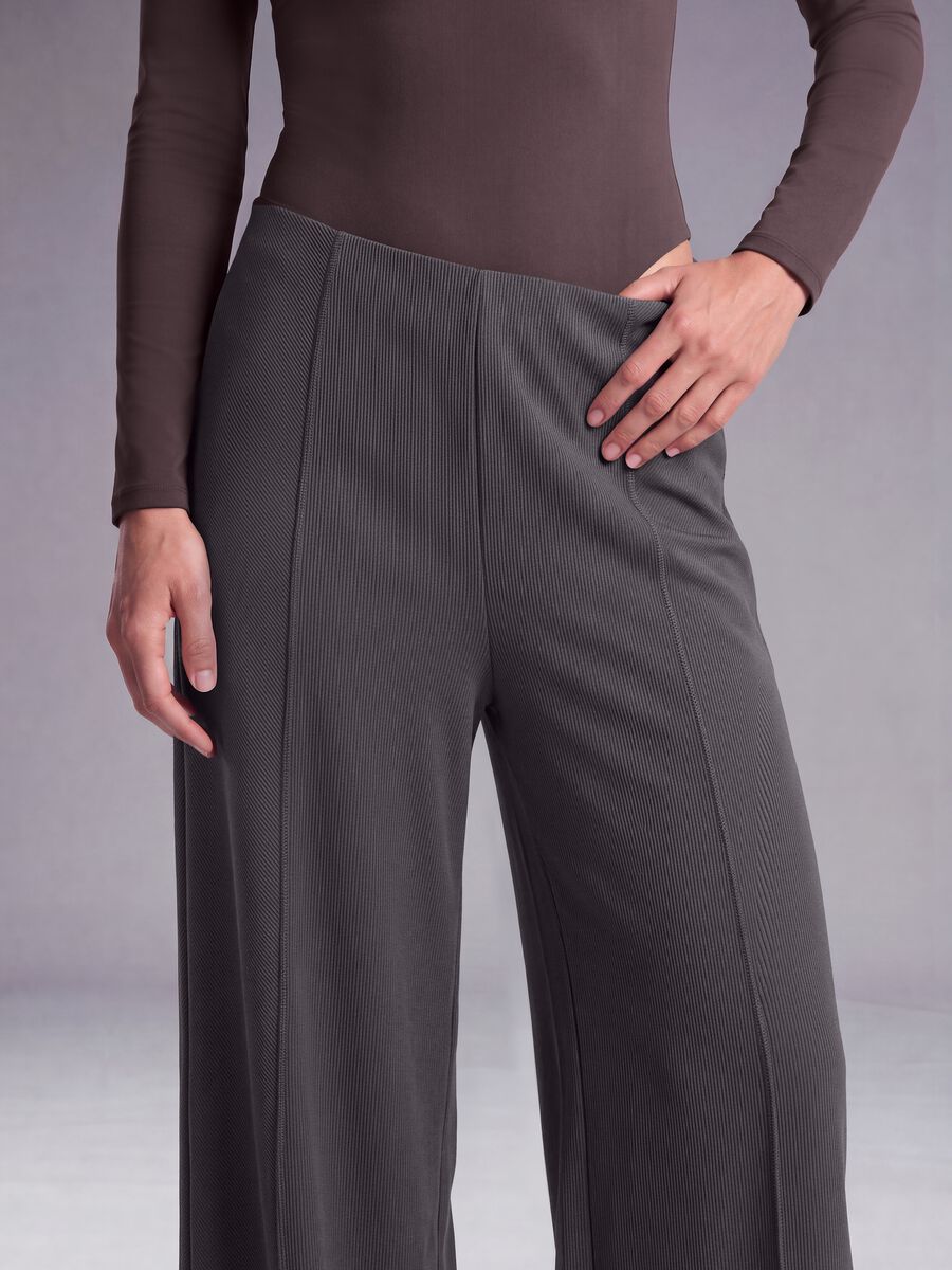 Grey wide-leg stretch modal trousers ALTAVIA STUDIO_2