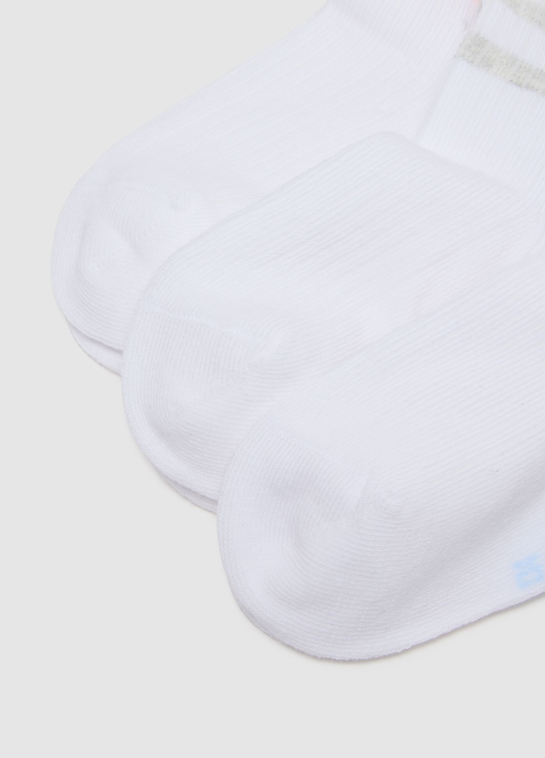 Multipack of short, stretch cotton socks in multicolour for girls