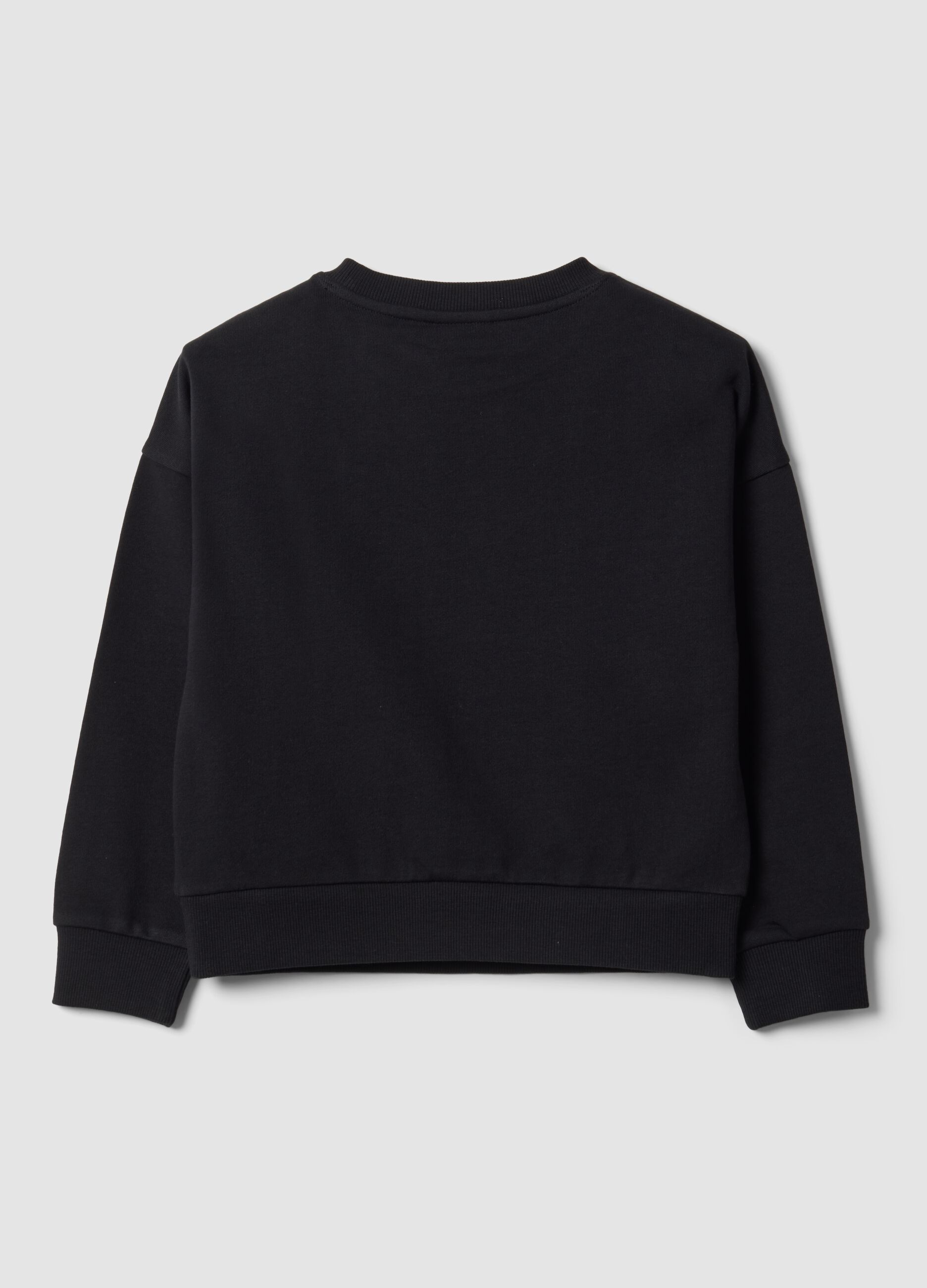 Black 100% cotton sweatshirt with K-Pop Demon Hunters print for girls
