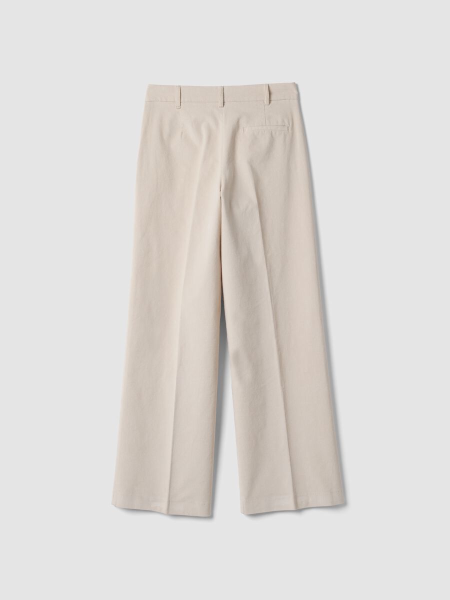 Beige The Iconic Pants straight-fit ribbed stretch cotton trousers_6