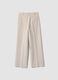 بنطال The Iconic Pants بيج بقصّة مستقيمة من قطن مطاطي مضلّع_6