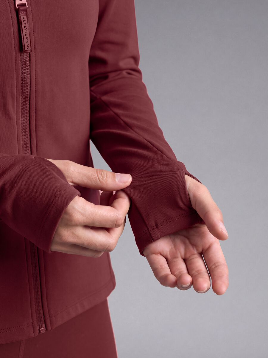 Red fitted full-zip jacket in stretch fabric &ndash; ALTAVIA STUDIO_3