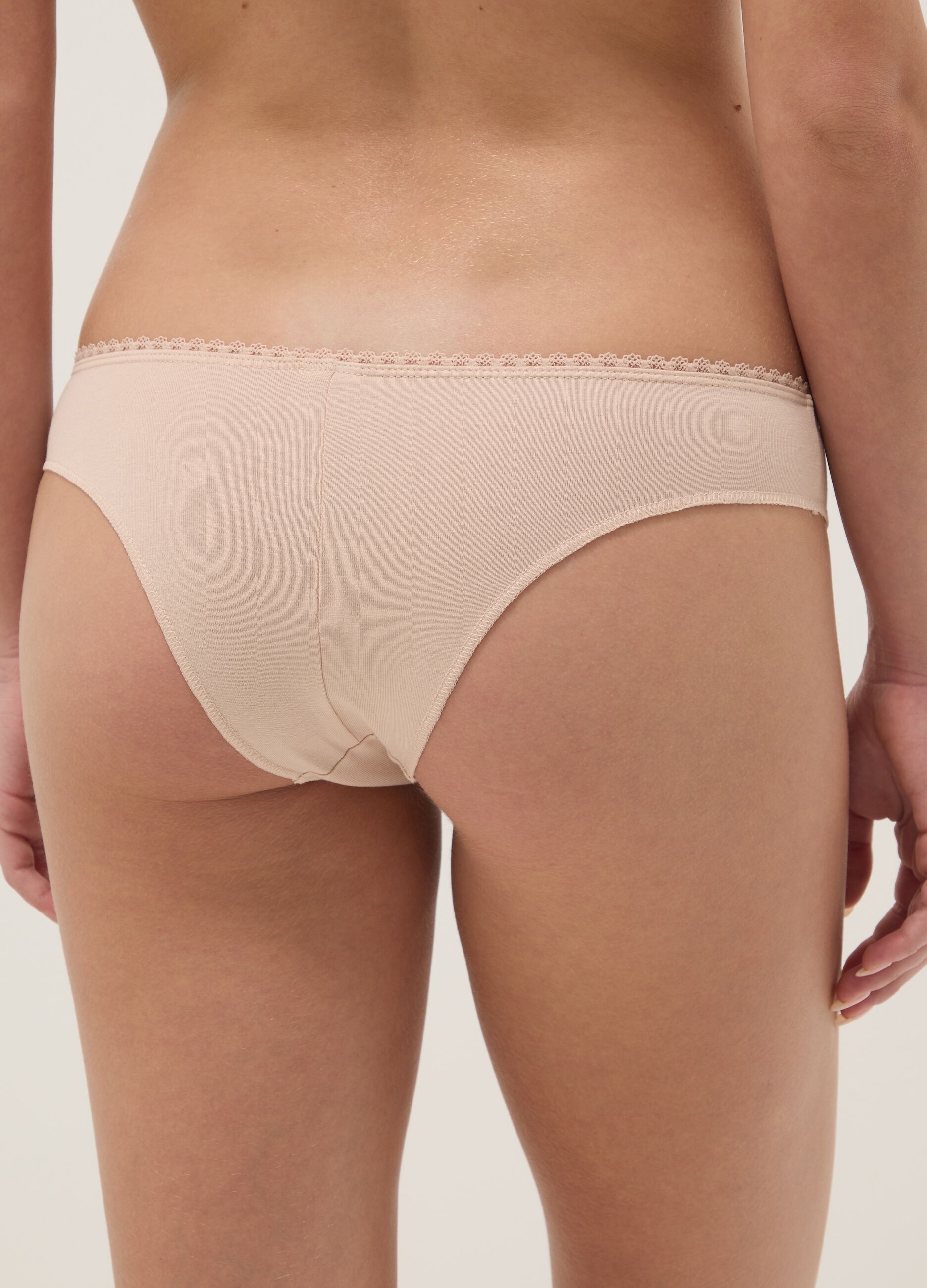 Triple Pack Beige Stretch Cotton Regular Fit Briefs