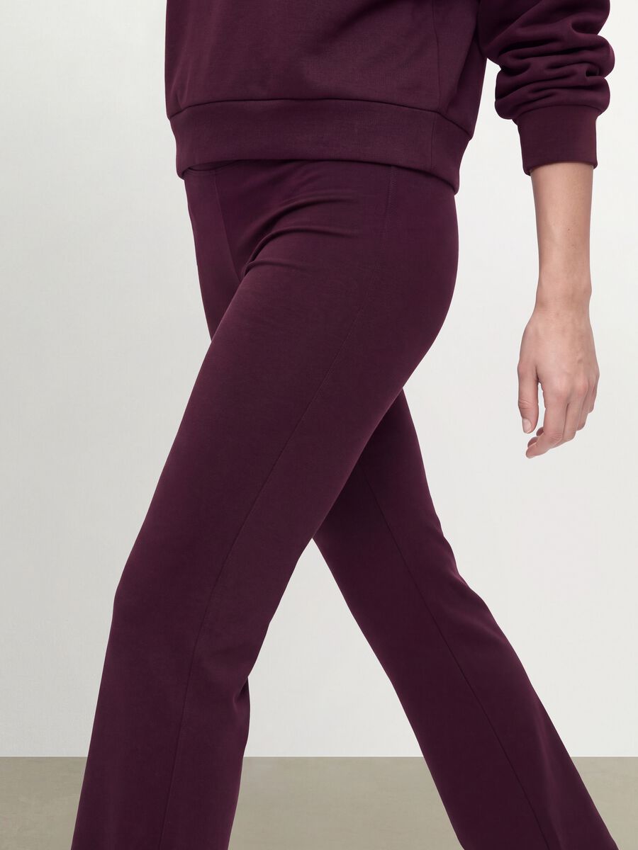 Purple flared leggings in stretch viscose jersey_2