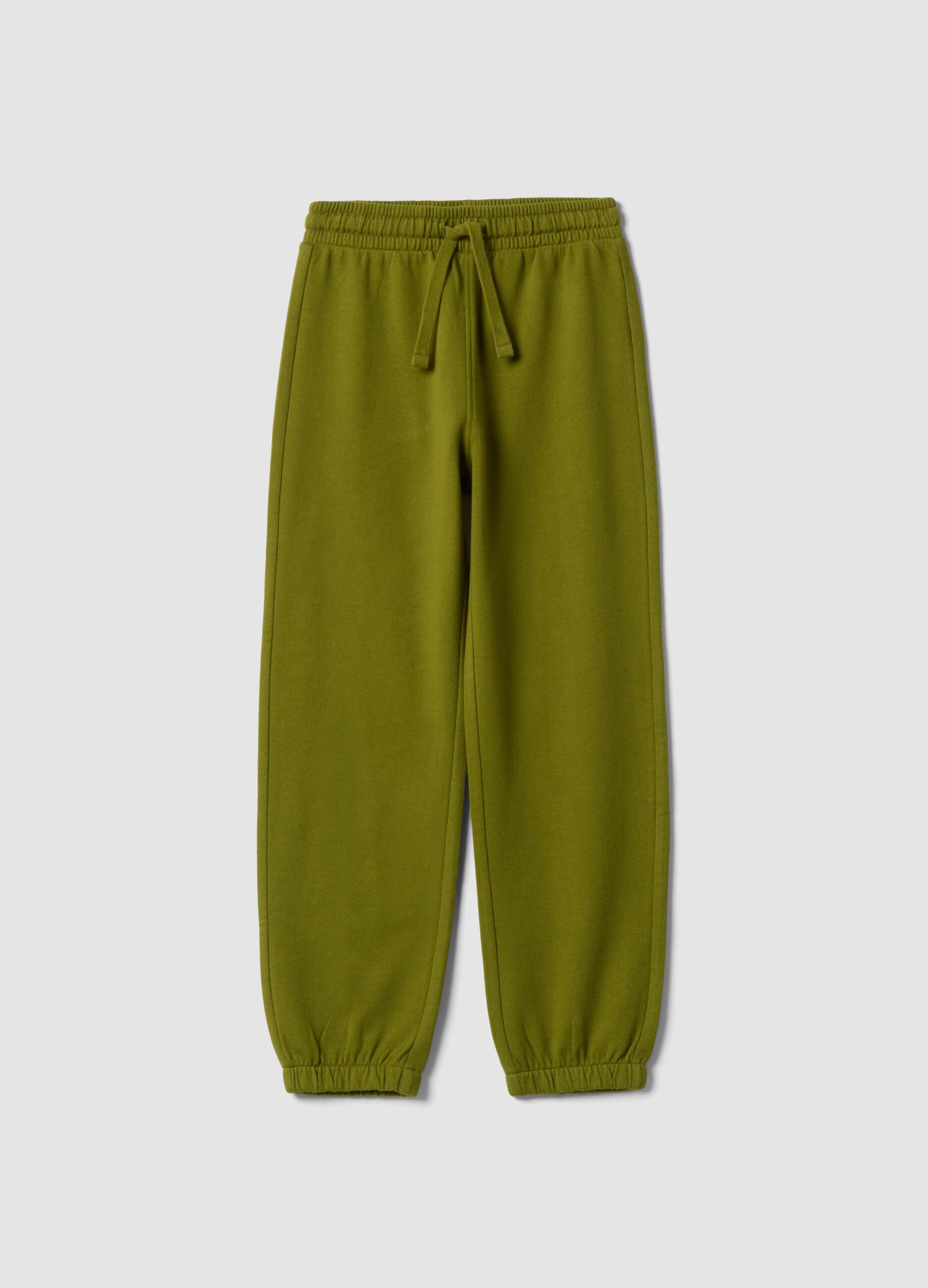 Pantaloni jogger verdi in puro cotone organico