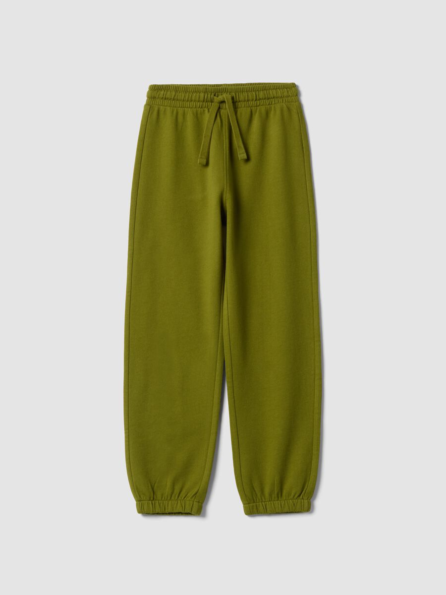 Green jogger trousers in 100% organic cotton_0