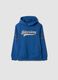 Blue cotton-blend hoodie with crew neck_0