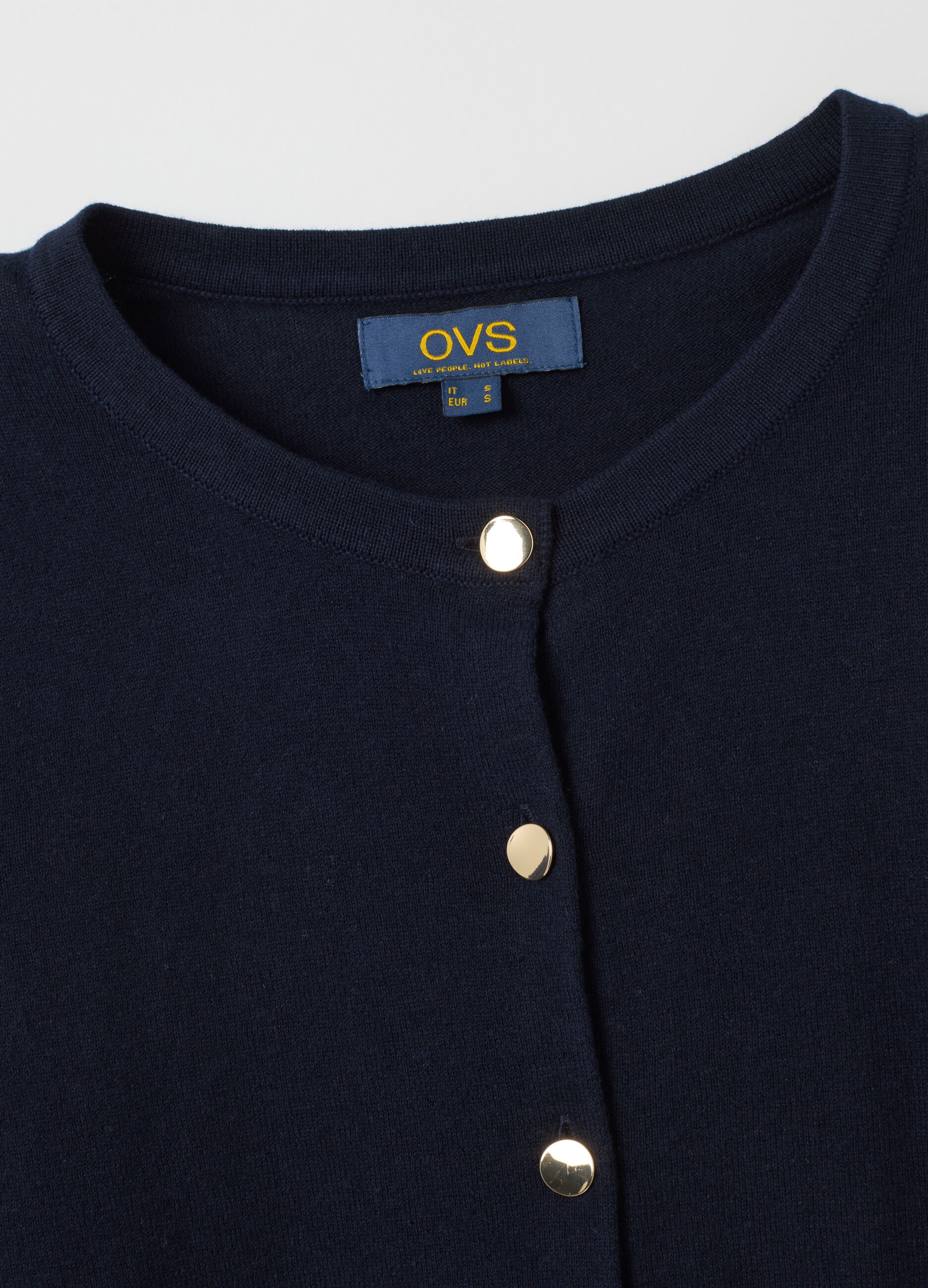 Blue pure cotton cardigan regular fit