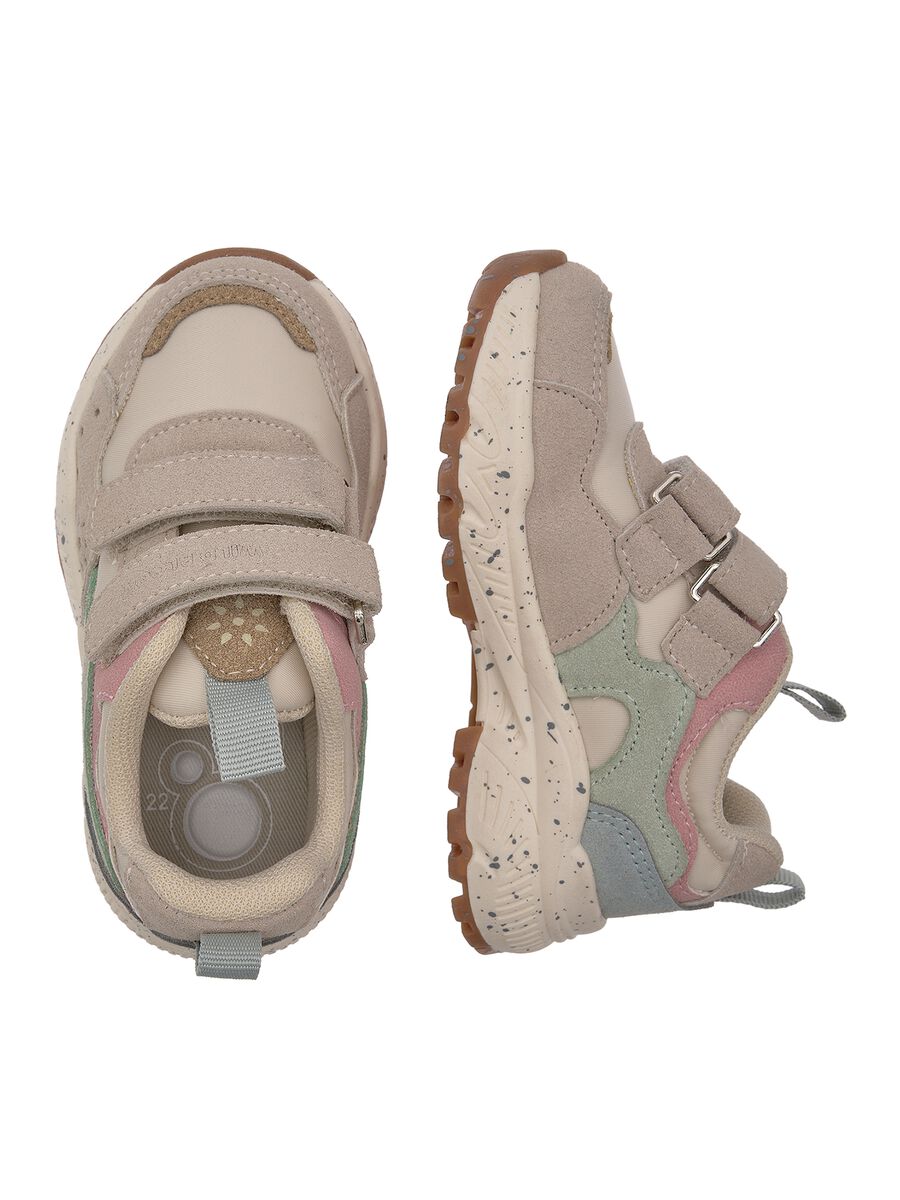 Light pink sporty shoes with double strap fastening_1