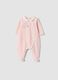 Tutina rosa in misto cotone organico con colletto bianco_0