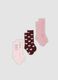Tripack di calze lunghe rosa in cotone organico elasticizzato_0