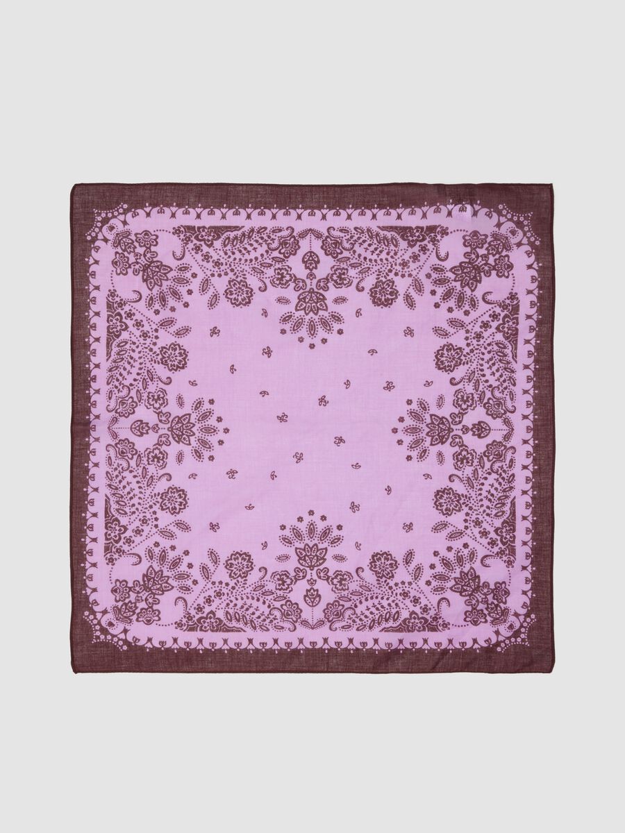 Purple pure cotton paisley-print scarf_2