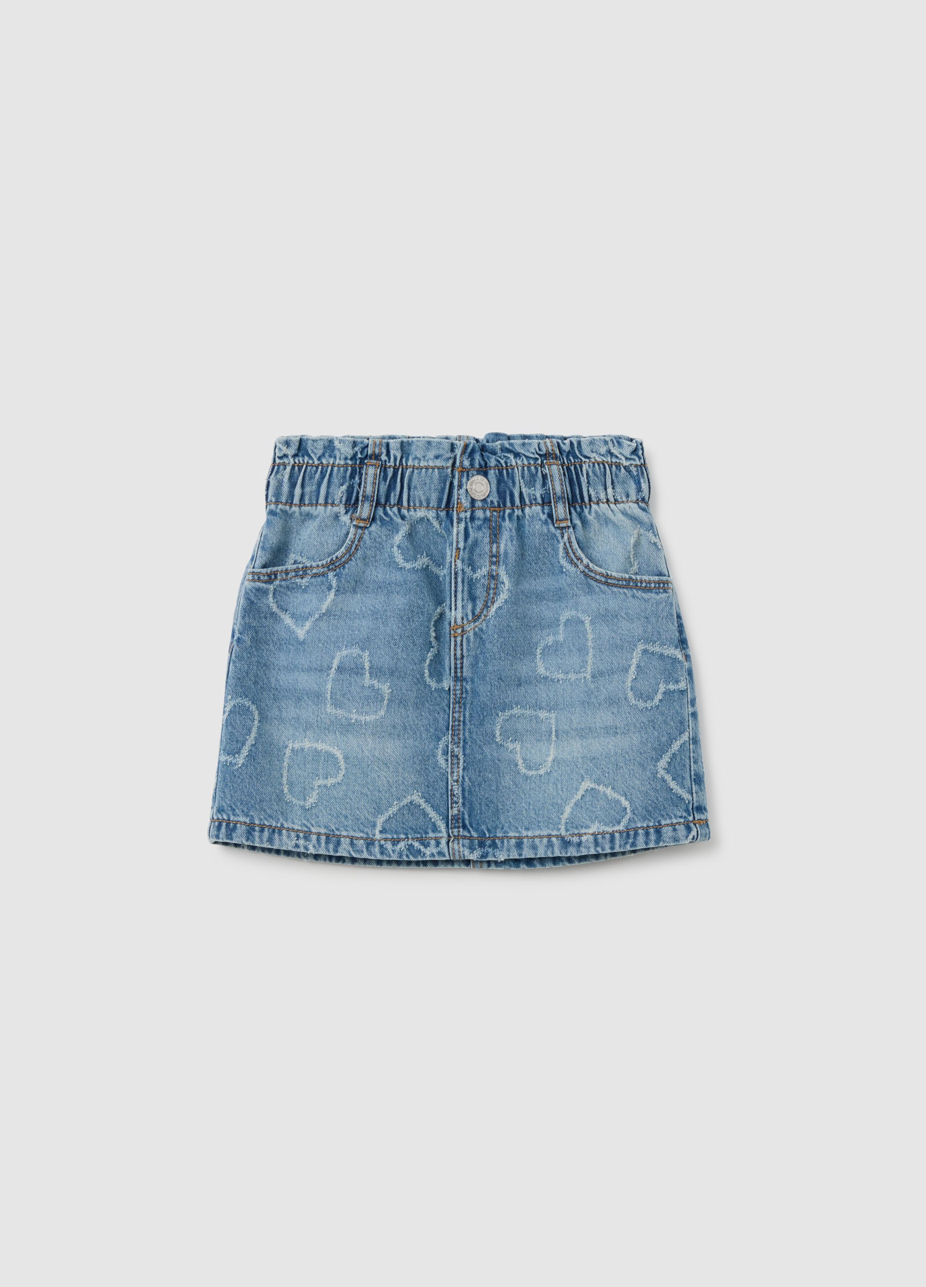 Girls' regular fit blue denim skirt