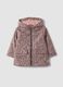 Pink padded hooded animal print jacket for girls_0