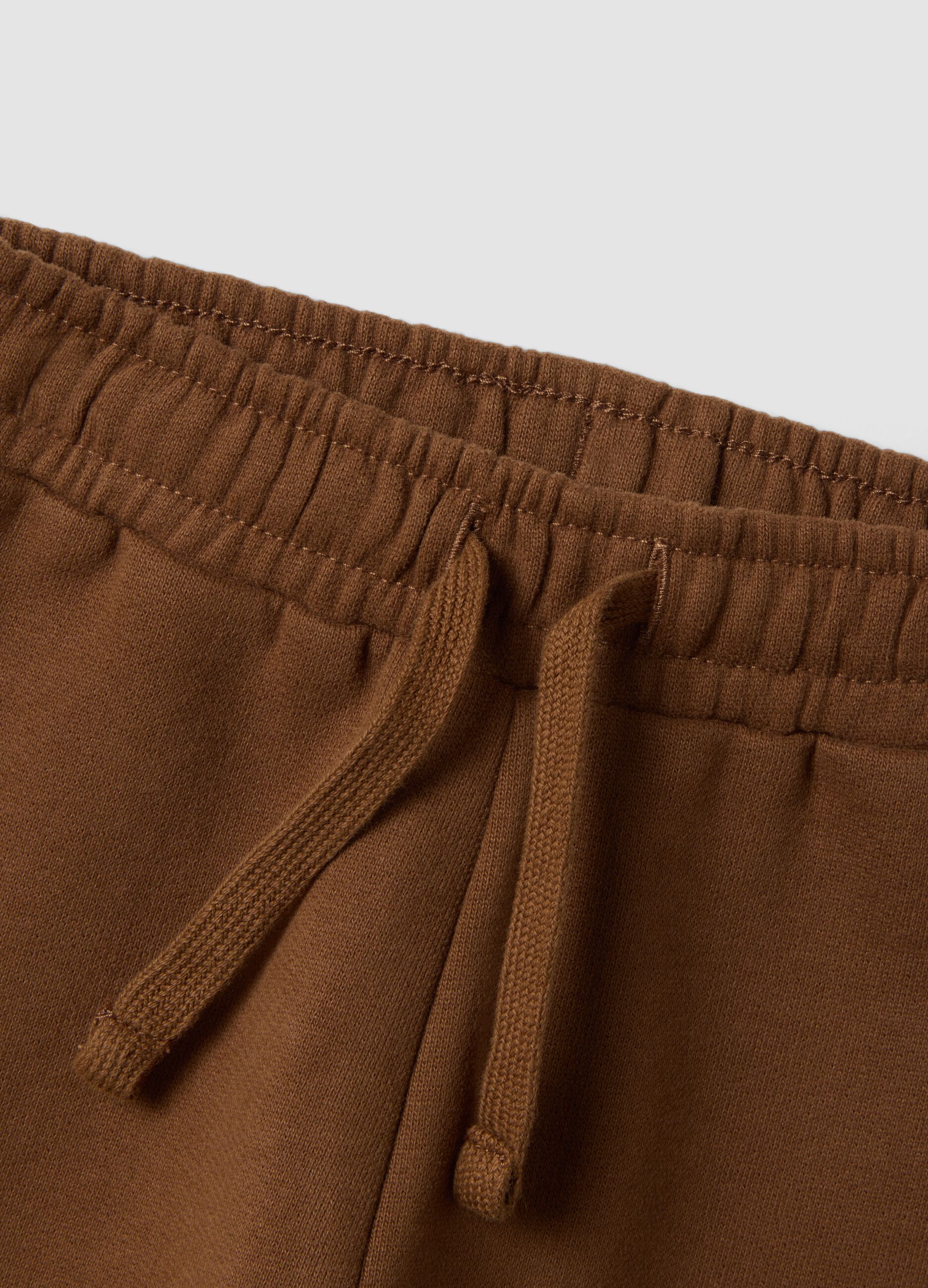 Brown pure cotton over-fit joggers with teddy bear print