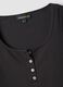 Black stretch viscose crew-neck T-shirt_1