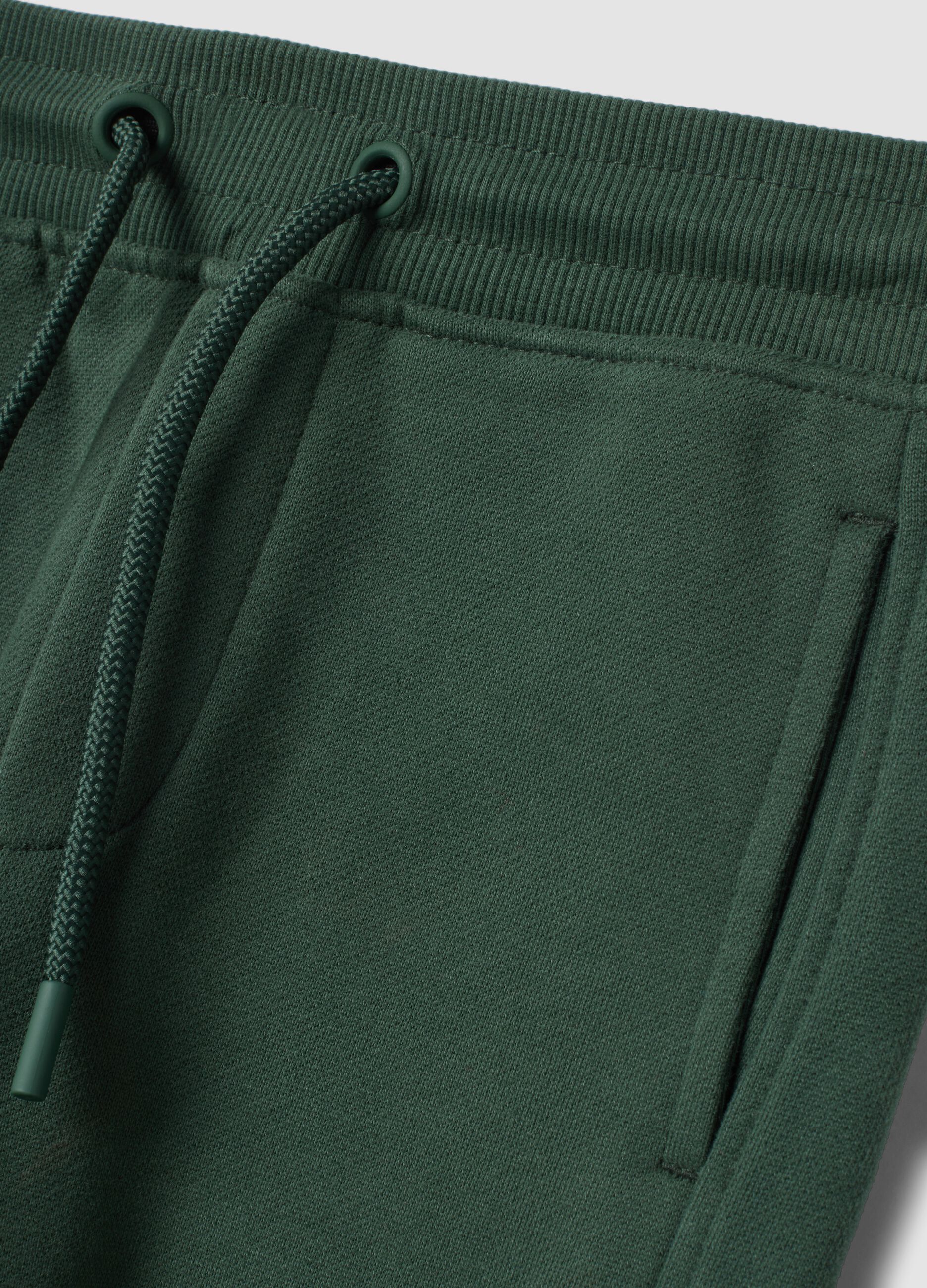 Pantaloni jogger verdi in puro cotone organico relaxed fit