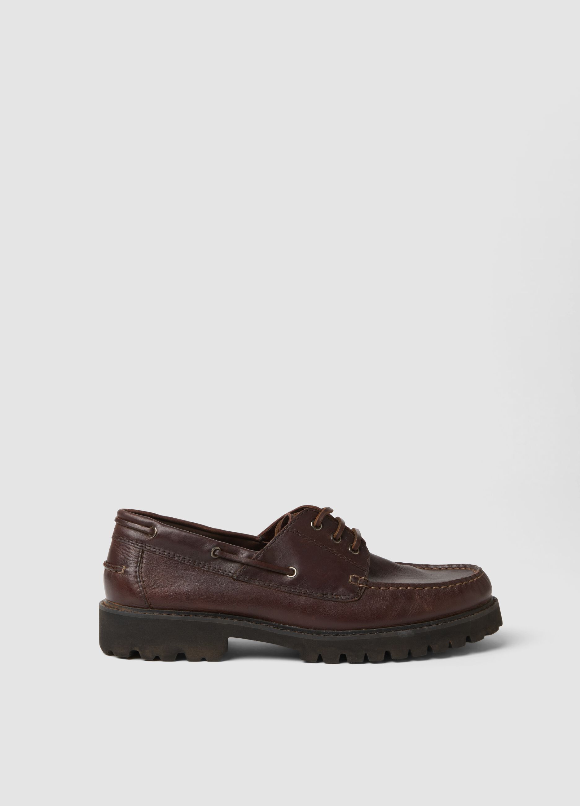 Men&rsquo;s brown leather casual lace-up shoes