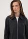 Black zip-up jacket with slim-fit collar_0