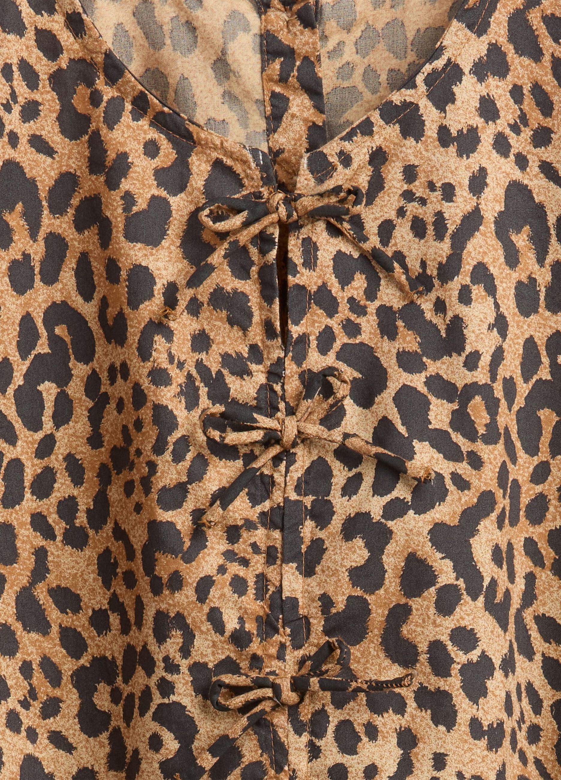 Brown Dress with Leopard Print