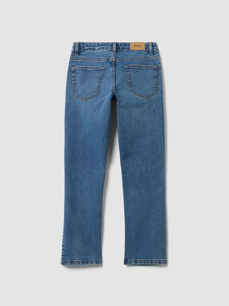 Boys&rsquo; regular-fit blue stretch cotton jeans_5