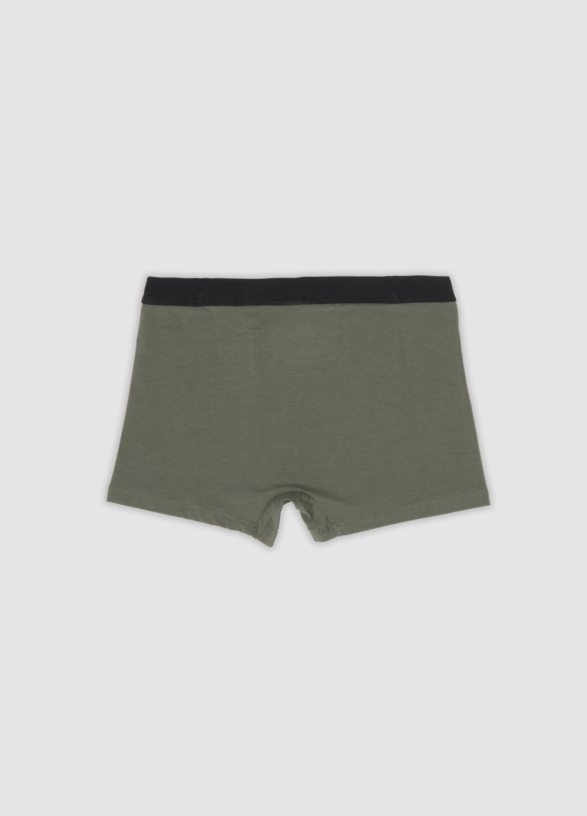 Green organic stretch cotton boxer shorts