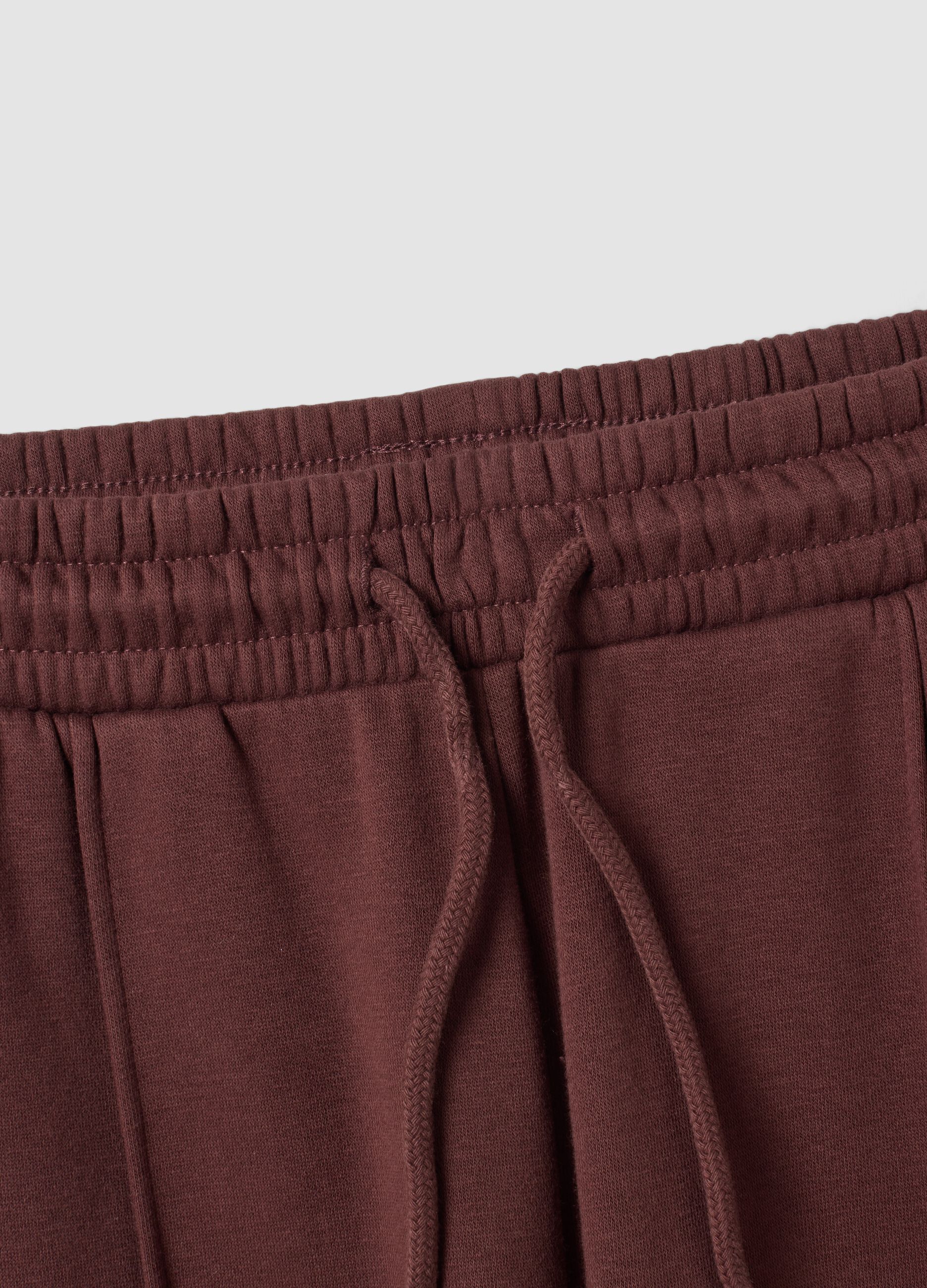 Brown cotton-blend straight-fit joggers
