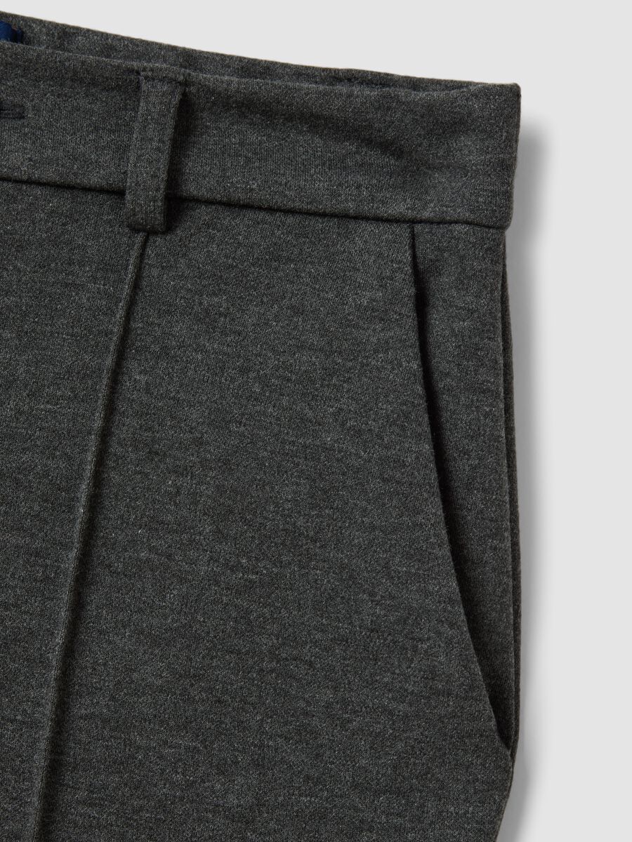 Pantaloni grigi in viscosa elasticizzata straight fit_5