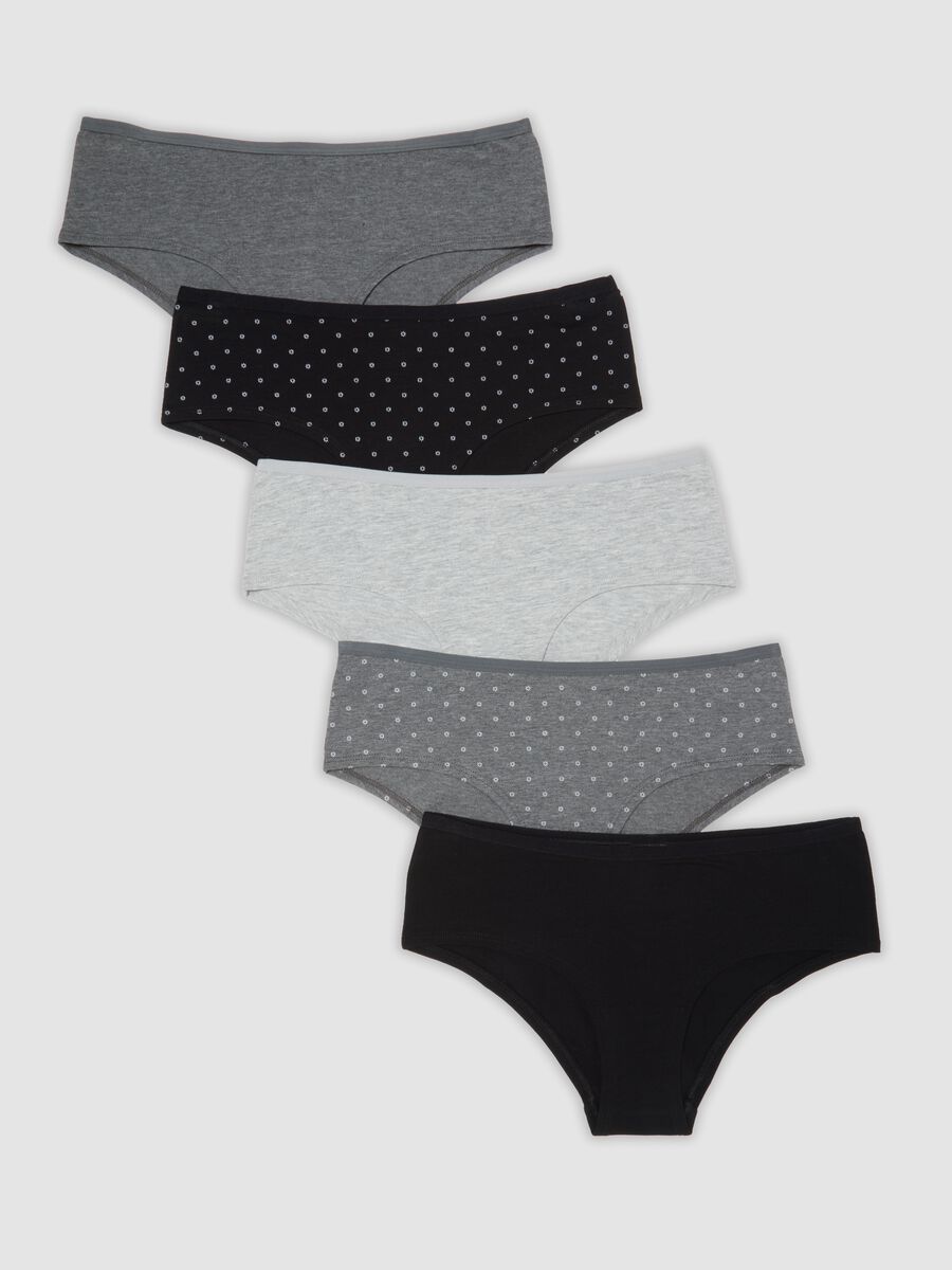 Pack of five black stretch-fabric briefs_4