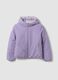 Purple reversible ultralight hooded jacket with zip for girls_4