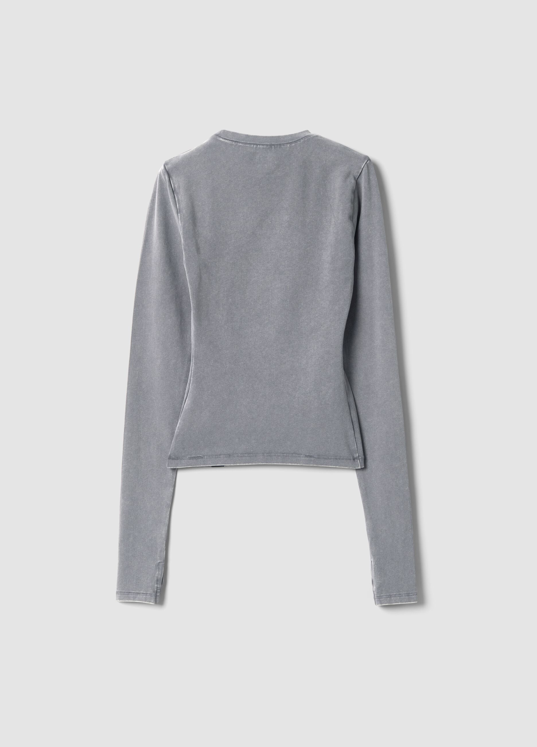 Perfect Long Sleeve Top Washed Grey