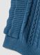 Blue knitted gilet with ruffles and cable knit_3