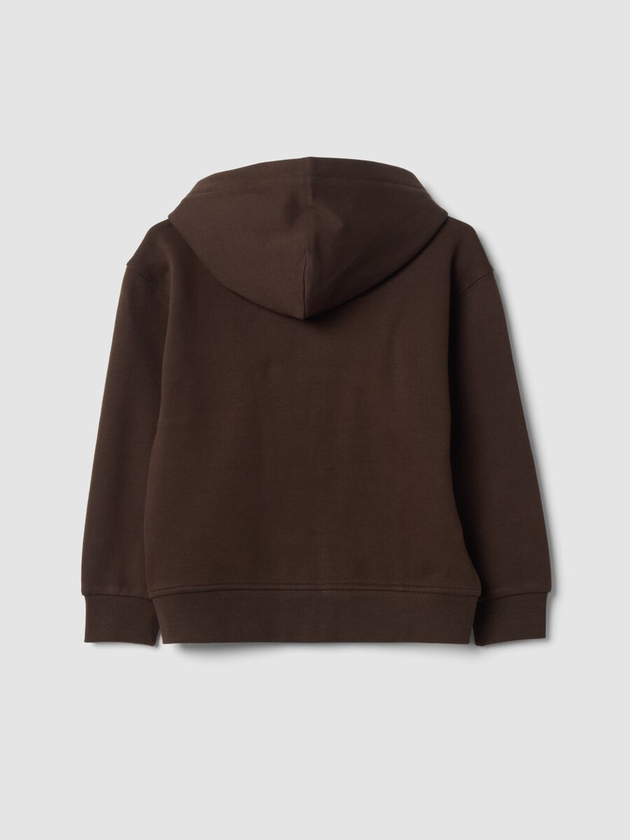 Brown organic cotton hoodie with crew neck_1