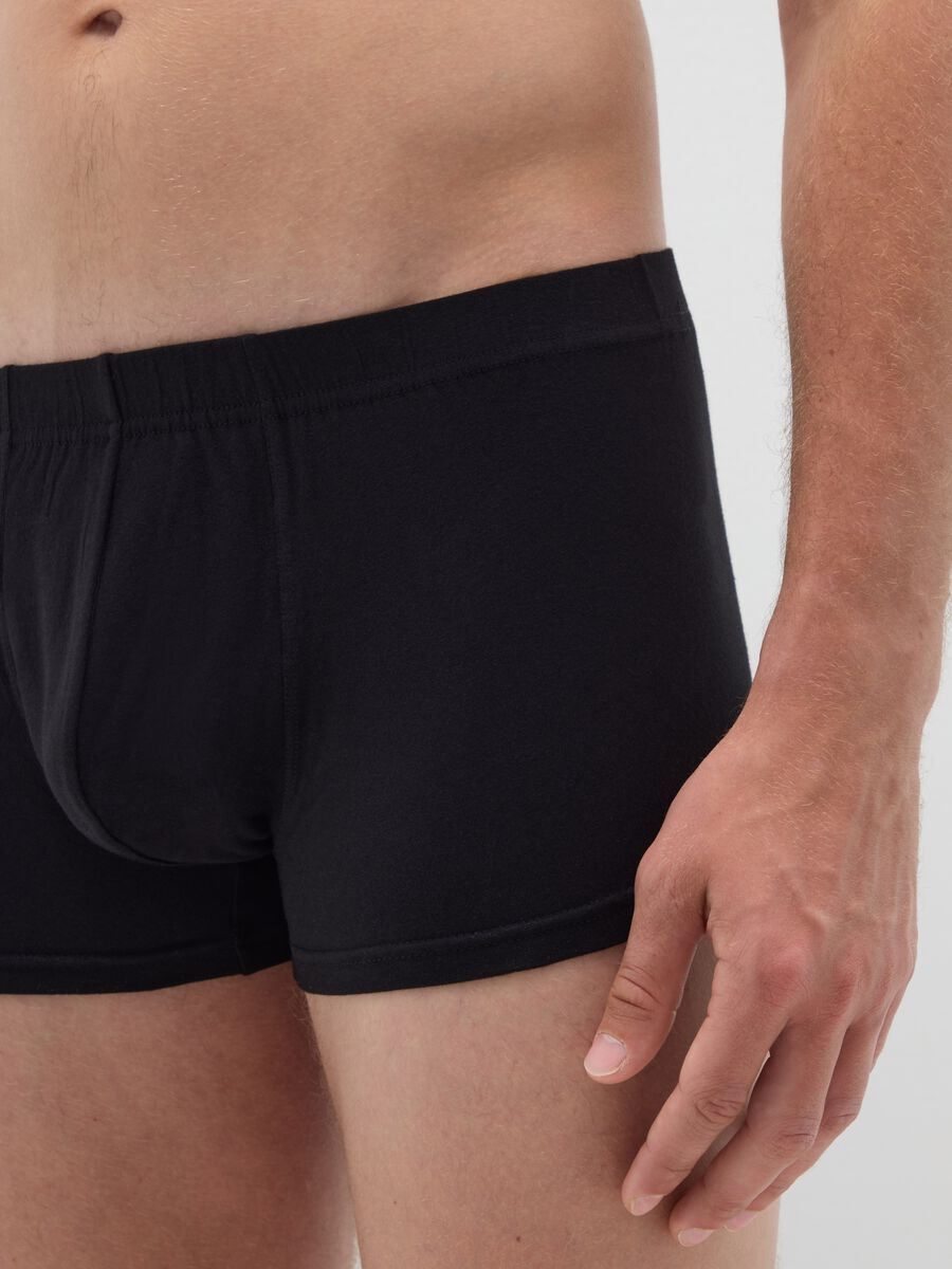 Regular fit black stretchy cotton boxers_2