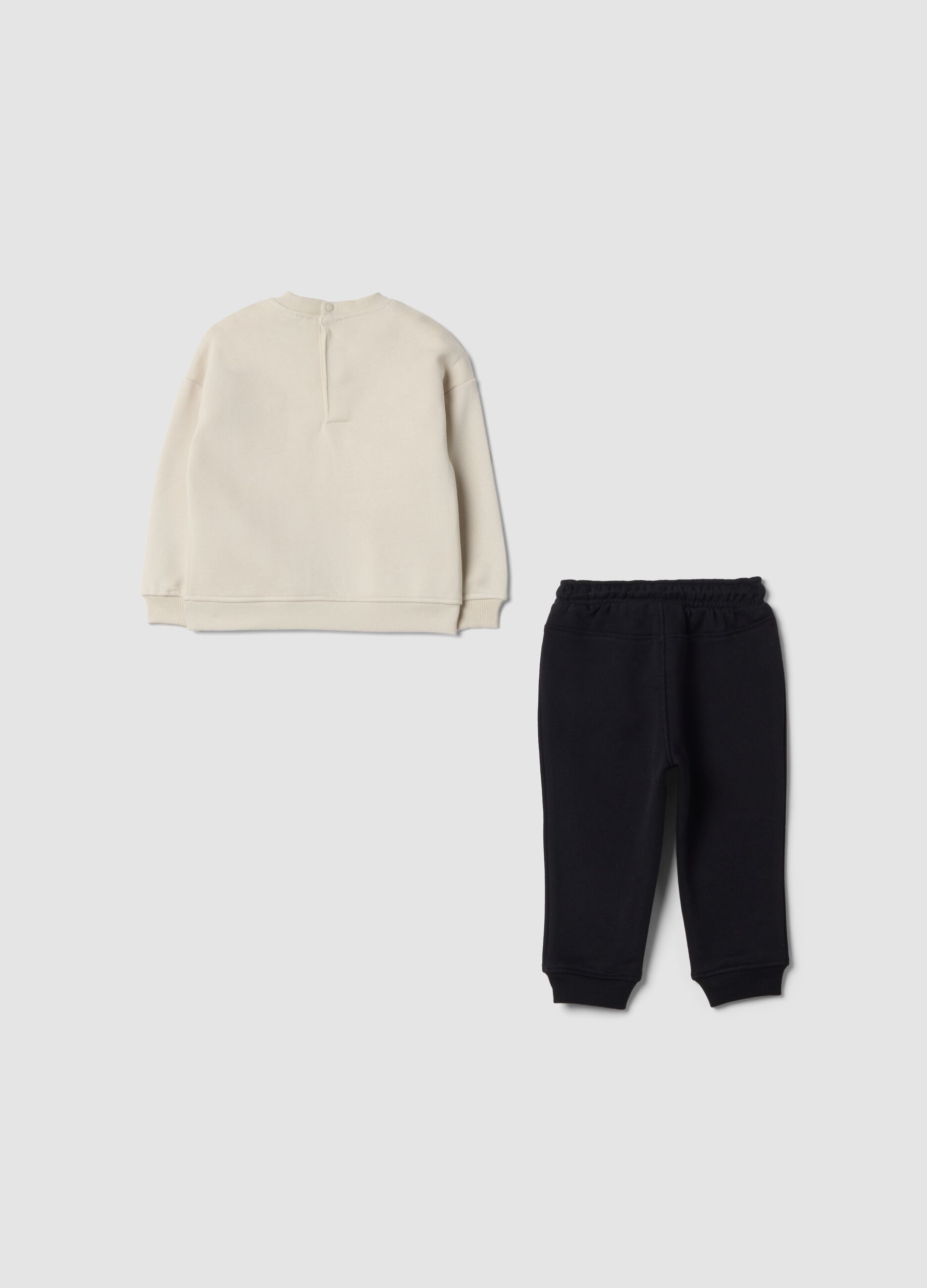 Completo jogging bianco in misto cotone con stampa Chicago Bulls