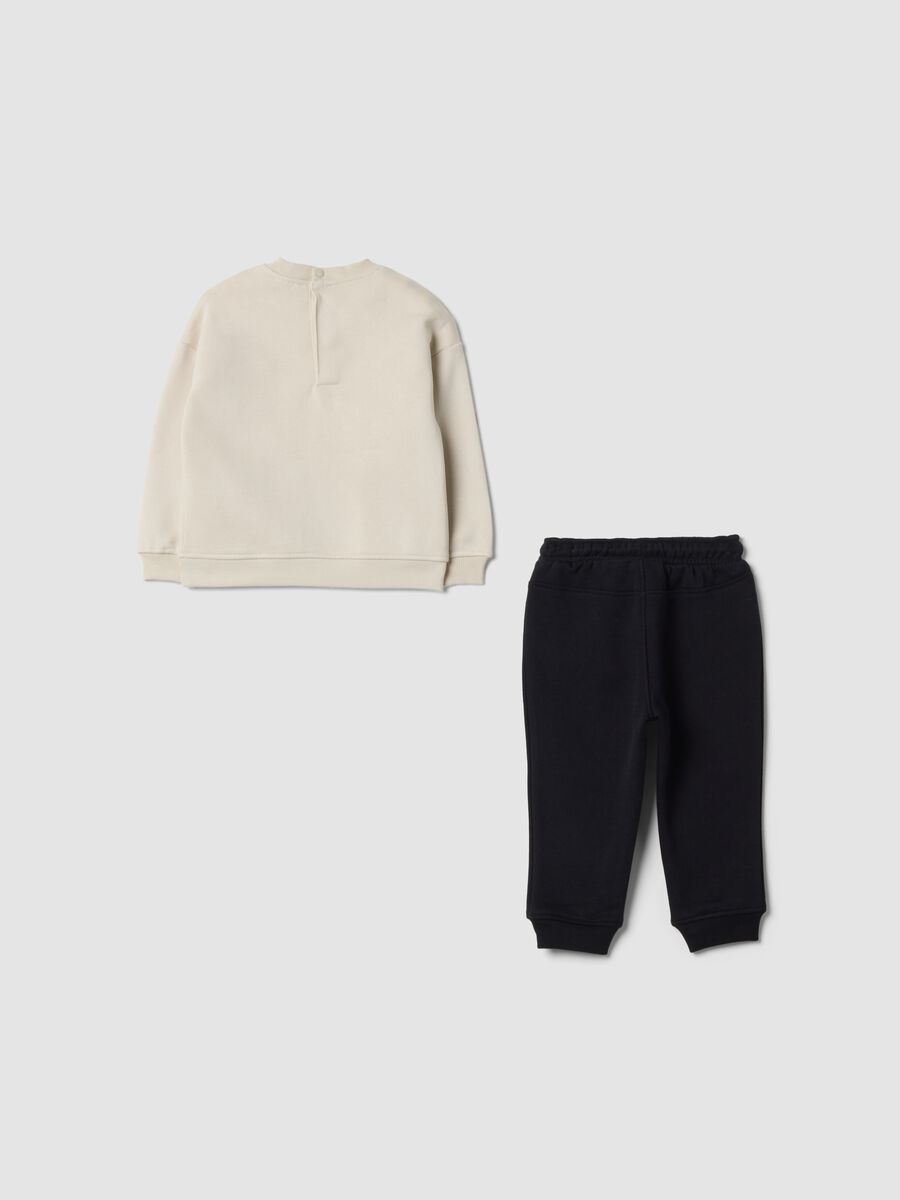 Completo jogging bianco in misto cotone con stampa Chicago Bulls_1