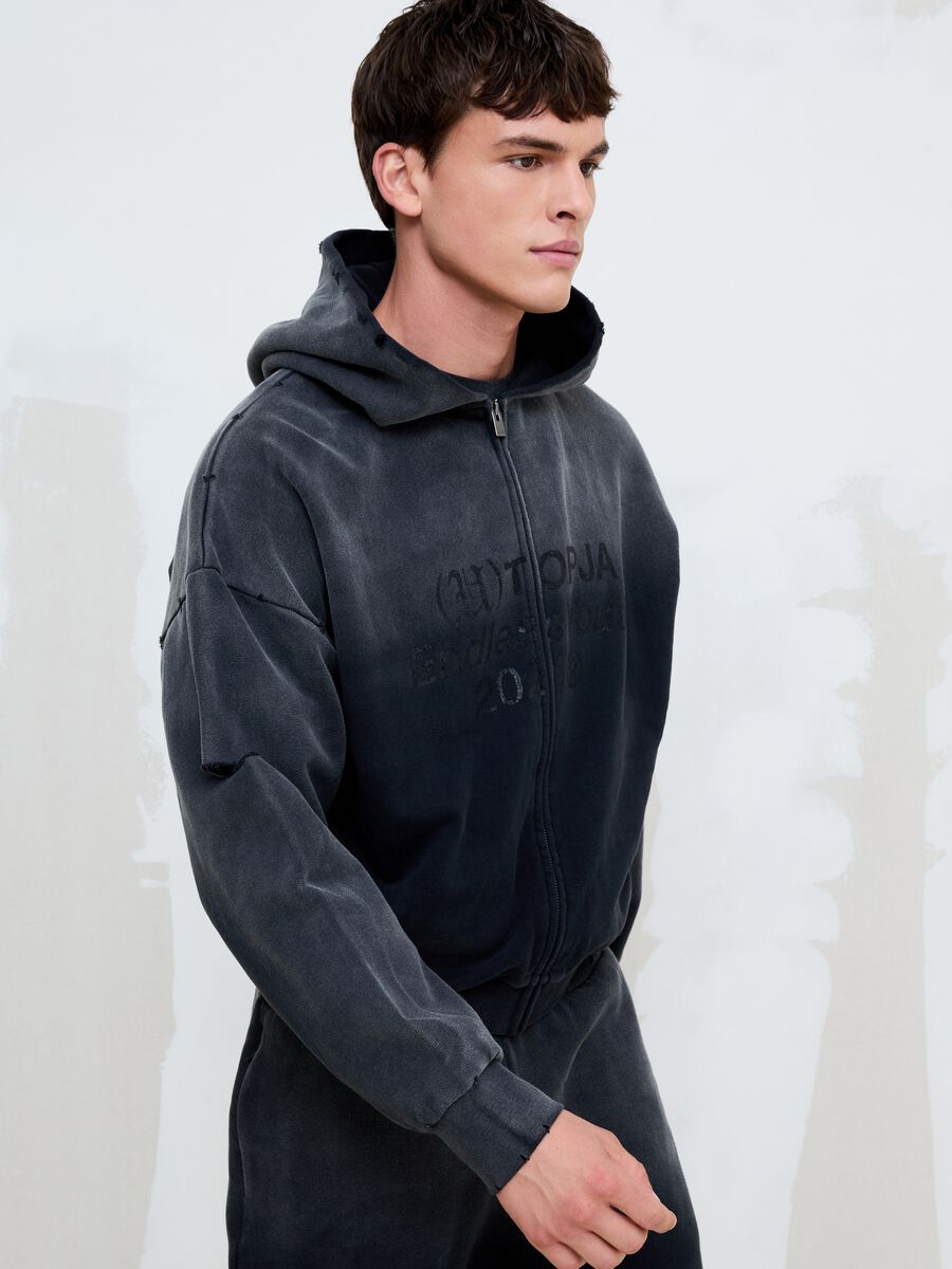 Full-zip Hoodie Sunfaded Black_0