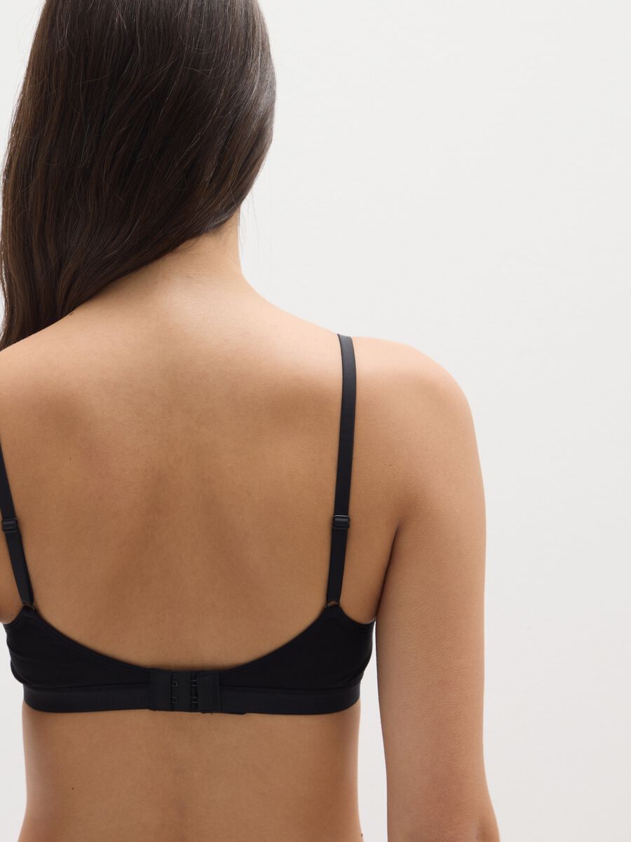 Black Stretch Cotton Bra_2