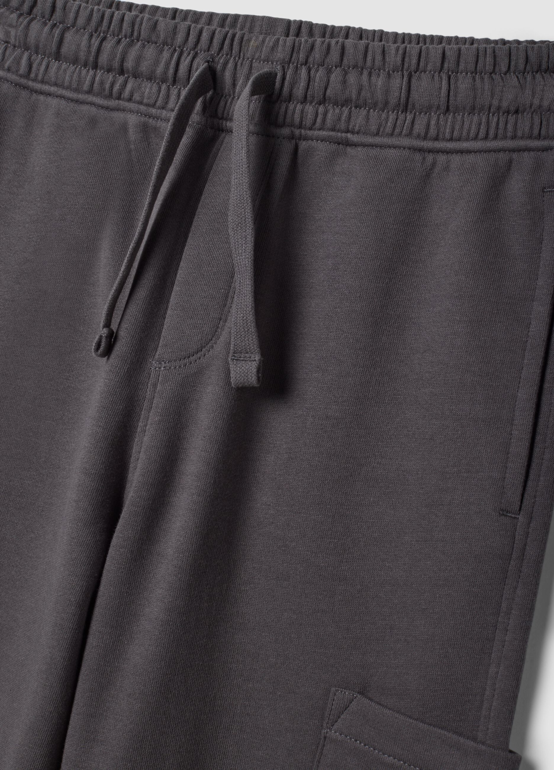 Pantaloni jogger grigi in puro cotone con tasche cargo relaxed fit
