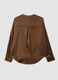 Camicia marrone in tessuto elasticizzato con collo coreano_6