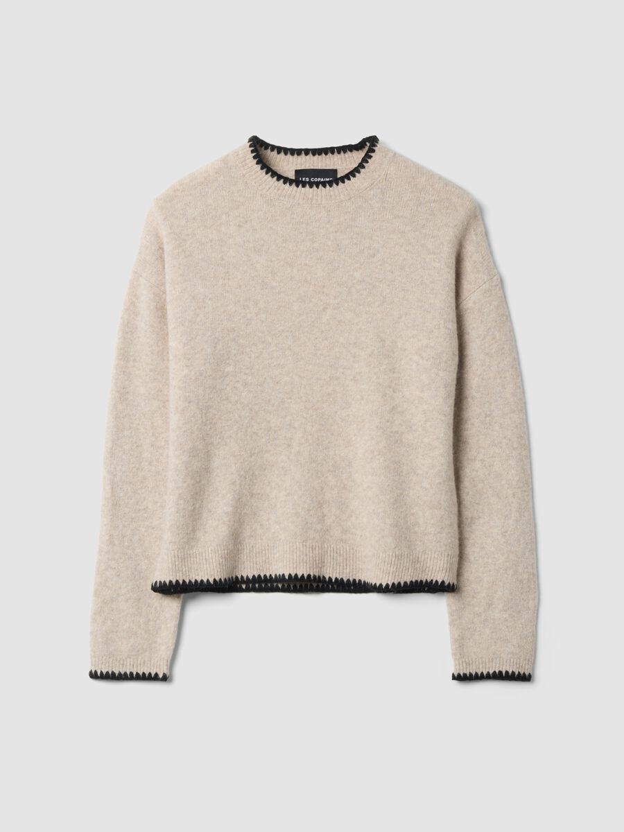 Beige stretch-wool oversized jumper_0